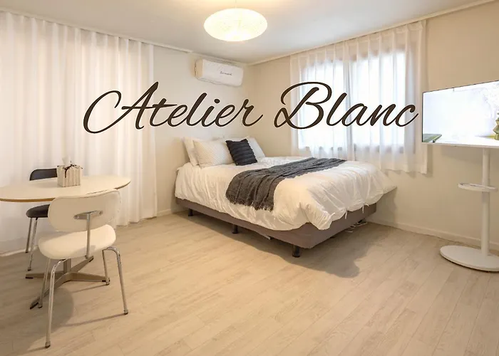 アパート Atelier Blanc Free Parking Coex Kspo Triple Station Area Netflix Bedding Hospital Plastic Surgery
